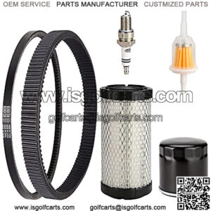 Golf Cart Tune Up Kit and Drive & Starter Belt Kit fit EZGO TXT RXV 2008-2011 Gas Models with Kawasaki Motor,OEM# 606136, 606138