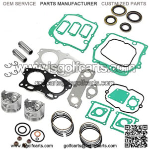Piston & Ring Gasket Seal Rebuild Kit STD Compatible with EZGO Fuji Robin 295cc EH29C 4 Cycle Gas Golf Cart MCI Engine 1991-2008 OEM 26607-G01 26608-G01
