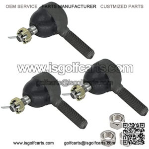 Golf cart Left and Right Hand Tie Rod Ball Joint Ball Joint Kit,Set of (3) Right and Left Thread Tie Rod End for Club Car DS 1976-2008 Gas & Electric, Tie Rod End, OEM# 7539#7540