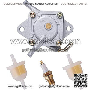 Club Car Fuel Pump for Compatible with Gas Golf Cart Tune Up Kit with Fuel Filter Spark Plug DS Precedent from 1984 to Present 290FE 350FE Compatible with Kawasaki Engine 1014523