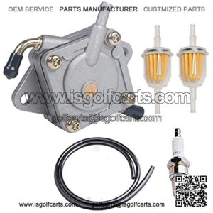 Replacement Club Car Fuel Pump Cart Fuel Filter Spark Plug with 2-Feet Fuel Line Replacement for Gas Golf DS Precedent from 1984 to Present 290FE 350FE Kawasaki Engine 1014523