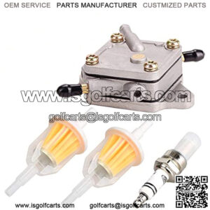 Golf Cart Fuel Pump for 1996-2007 Yamaha G16~G22/Club Car DS & Precedent/EZGO TXT Medalist Marathon, with Free Spark Plug and Fuel Filters