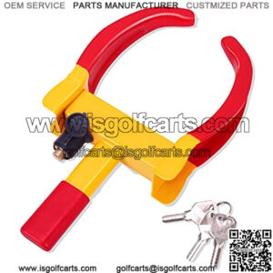 Universal Wheel Lock Heavy Duty Security Trailer Wheel Lock Tires for Car SUV Boat Motorcycle Golf Cart Great Deterrent Bright Color with 3 Ke(Red-Yellow)