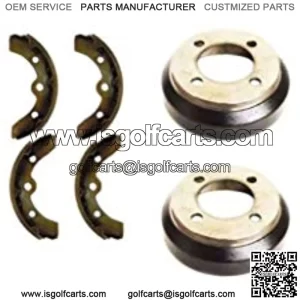 3G Rear Brake Shoes & Drums Set for Club Car Precedent Golf Carts 2004+