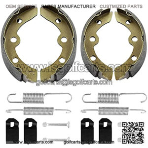 Club Car Brake Shoes and Spring Kit for DS G&E 1995-up (Automatic Adjust)& Precedent 1018232-01 Golf Cart Replacement Brake Shoe Pads (2 Short & 2 Long)