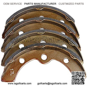 Golf Cart Brake Shoes Kit for Club Car DS & Carryall (Manual Adjust) 1981-1994 OEM# 101146302, EZGO 1983-1986 G&E, Yamaha G1 1978-1981 G, Columbia Par Car 1986-2017 G&E
