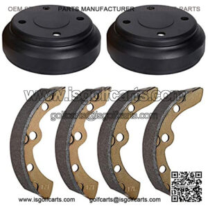 Golf Cart Brake Maintenance Kit for Club Car Precedent 2004-Up and DS 1995-Up, Includes Brake Drums & Brake Shoes 101791101 1018232-01 10603