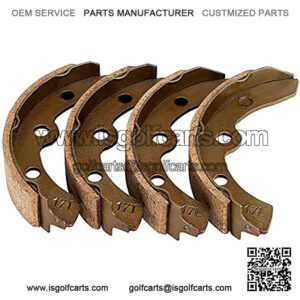 Golf Cart Replacement Brake Shoes Set (2Long, 2 Short) Fits Select Club Car, E-Z-GO and Yamaha Models