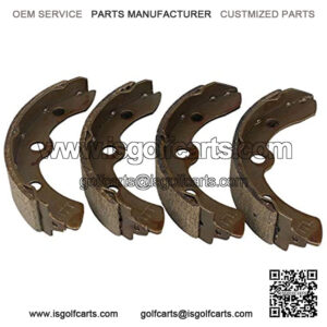 Golf Cart Brake Shoes (2 Front, 2 Rear) Fits Club Car (1995-up) DS and Precedent Golf Cart 1018232-01 EZGO and Yamaha Models