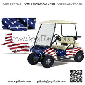 1983-2014 Golf Cart AMRRACING ATV Graphics Decal Kit-Stars and Stripes