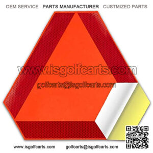 Sticky Slow Moving Vehicle Triangle Sign,Big Reflectors for Cars 14"x16"Diamond Grade Reflective for Golf Cart (Self-adhesive Sticker)