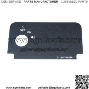 EZGO TXT/ Medalist Key Switch Decal (with On/Off and Lights)