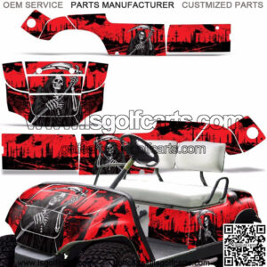Yamaha Golf Cart Graphic Kit Decal Sticker Parts 2 Seater Wrap 95-06 REAP RED