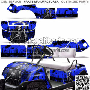 Yamaha Golf Cart Graphic Kit Decal Sticker Parts 2 Seater Wrap 95-06 REAP BLUE