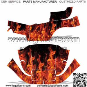 Club Car Graphic Kit Golf Cart Decal Sticker Wrap Parts Precident i2 08-13 FLAME