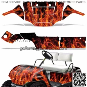 New Yamaha Golf Cart Graphic Kit Decal Sticker Parts 2 Seater Wrap 95-06 N-FLAME