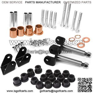 Golf Cart Front End Repair Kit fit Club Car DS 1993-Up Gas & Electric Models with Kingpins/Delta A arm bushings/Front Leaf Spring Bushings and Bolts/Clevis