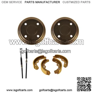 Golf Cart Brake Repair Kit For Club Car DS 2000+, Cables, Shoes, and Drums, NEW