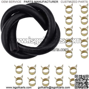 1/4" Fuel Line (6 Feet) Gas Tube Tubing Hose Clamps Clips Replacement for Kawasaki Kohler Motorcycle Lawn Mower Tractor Snowmoble ATV UTV Weed Eater Golf Cart Generator