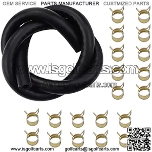 1/4" Fuel Line (6 Feet) Gas Tube Tubing Hose Clamps Clips Replacement for Kawasaki Kohler Motorcycle Lawn Mower Tractor Snowmoble ATV UTV Weed Eater Golf Cart Generator
