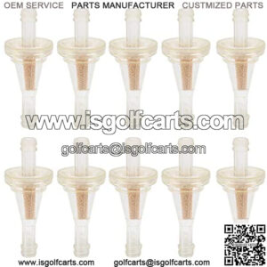 Fuel Filter 1/4" Replacement for Kawasaki for EZGO 23013-G1 15469-G1 15977-G11 7432-G1 Golf Cart (Pack of 10)