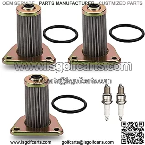 26591G01 Filtro de aceite compatible con 1991-2008 EZGO 4 Cycle 295CC 350CC 295 CC 350 CC piezas de carrito de golf con buj??a (paquete de 3)
