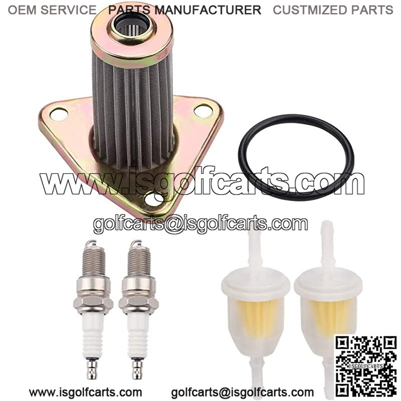 26591G01 Oil Filter Replacement for EZGO TXT Medalist 4 Cycle 295cc 350cc Golf Cart 1991-2008 with 72084-G01 Fuel Filter Spark Plug O-Ring Kit