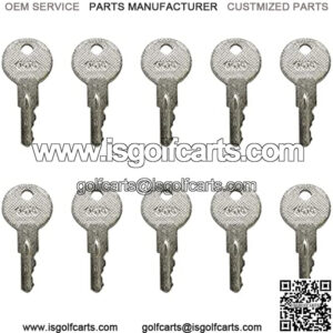 17063-G1 10Pcs Ignition Keys 17063G1 Compatible with EZGO Gas and Electric Golf Carts 1982-Up Lawn Tuff Truck XT300 500 800