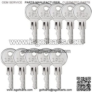 Golf Cart Ignition Key (Set of 10) Compatible with EZGO (1982-Up) Gas and Electric
