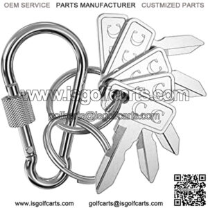 Mellbree Club Car Key, 5-Pack Golf Cart Key Replacement for Club Car DS 1982-up, Club Car Precedent 2004-up??Accessory Mountaineering Ring and Key Ring