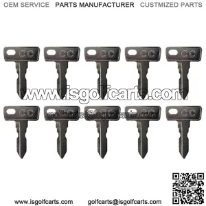 (10) Club Car DS 1982+ Gas/Electric Golf Cart Key Replacement Ignition Keys