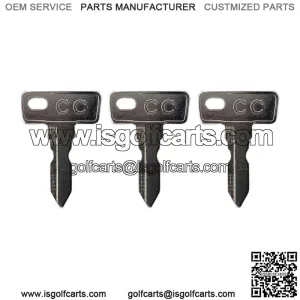 (3) Club Car DS 1982+ Gas/Electric Golf Cart Key Replacement Ignition Keys