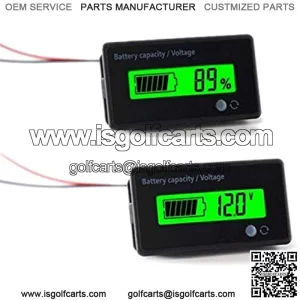 12V 24V 36V 48V Battery Meter, Battery Capacity Voltage Indicator, Lead-Acid & Lithium ion Battery Charge Discharge Monitor, for Motorcycle Car Truck Vehicle Marine Boat Golf Cart Club Car Forklift