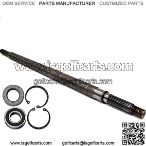 Rear Axle Shaft 16   Inches Long Passenger Side with Bearing Seal Kit Fits Medalist 2005-up, Golf Carts 1994-up