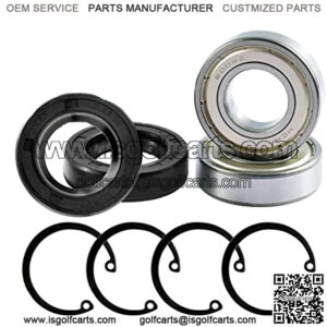Golf Cart Rear Axle Bearing & Seal Kit for EZGO TXT/RXV/Medalist/Marathon Electric Golf Cart, Replaces OEM # 611931, 70181G01, 15112G1, 15114G1, 620343, 620343