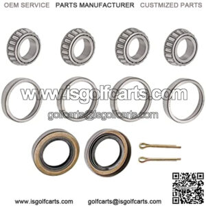 Golf Cart Front Axle Wheel Hub Bearings and Seal for 1976-Up EZGO TXT Gas and Electric Models,50892-G1 25146-G1