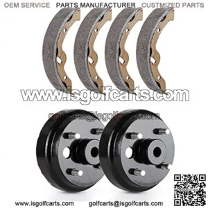 Golf Cart EZGO Brake Maintenance Kit for 1997-Up Electric EZGO TXT PDS,Incl. Brake Hub Drums & Brake Pads/Shoes, OEM# 19186G1, 70794G01, 70795G01, 27943G01(NOT FIT Gas Models)