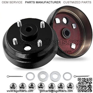 Golf Cart Brake Hub Drum w/30 Teeth Die Casting Fine Splined for EZGO 1991-up 4 Cycle Gas Models, Replaces OEM # 21807-G1, 21807G1, 41843-94 - 2 Pcs