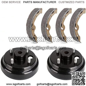 Golf Cart Brake Drums & Brake Shoes Kit for EZGO TXT 1996-up Electric Vehicles, Replace OEM 70794G01 70795G01 27943G01 27945G01