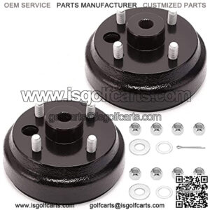 Golf Cart Brake Drum/Hub Assembly (Electric) for EZGO TXT Replaces OEM# 19186G1P, 2-Pack