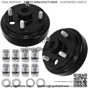 21807G1 1 Inch Large Hole 30 Teeth Golf Cart Brake Drum Hub Assembly with Nuts for EZGO 1992-up with 4 Cycle Gas Engines, Replace OEM 21807-G1 41843-94 (2 Packs)
