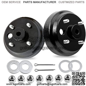 EZGO TXT Brake Hub Drum Assembly with Nuts for 1982-up Electric & 1982-1993 2 Cycle Gas Golf Cart Models Replaces OEM # 19186-G1P, 17298-G1, 17082-G2