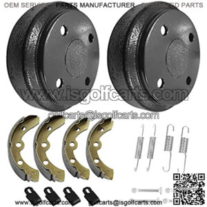 Club Car Golf Cart Brake Drums/Hub&Brake Shoes Spring Kit Fit Club Car DS 1995-Up&Precedent 2004-Up, Golf Cart Brake Maintenance Kit OEM#101791101 1018232-01 101816301