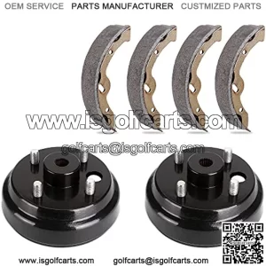 Golf Cart Brake Drums & Brake Shoes Kit for EZGO TXT 1996-up Electric Vehicles, Replace OEM 70794G01 70795G01 27943G01 27945G01
