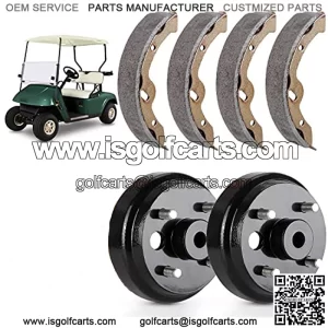 Golf Cart EZGO Brake Maintenance Kit for 1997-Up Electric EZGO TXT PDS,Incl. Brake Hub Drums & Brake Pads/Shoes, OEM# 19186G1, 70794G01, 70795G01, 27943G01(NOT FIT Gas Models)