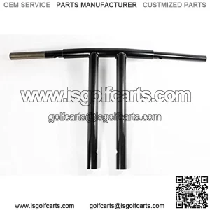 Dominator Industries 1 1/4 inch Club Style T-Bar, 14 inch Rise, Gloss Black Compatible With 1996-2018 Dyna, Softail and Sportster