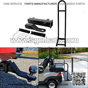 Golf Cart Grab Bar + Rear Safety Seat Trailer Hitch with Receiver for Yamaha Club Car