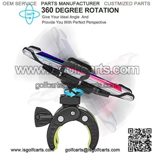 Bike Phone Mount Holder Motorcycle Cell Phone Mount,Universal Bicycle Handlebar with Rotation Adjustable Cycling Clamp Scooter Phone Clip for iPhone 12,11,X,8,Galaxy S9, S10