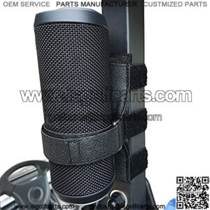 HomeMount Portable Speaker Mount for Golf Cart Accessories - Adjustable Strap Fits Bluetooth Wireless Speaker Strap Attachment to Railing/Cross bar/Frame Black