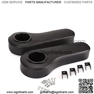 Golf Cart Armrest for Golf Cart Rear Seat kit,Arm Rest with Cup Holder for Club Car/EzGo/Yamaha Install Without Drillingired or Drilling No Required Kits Include